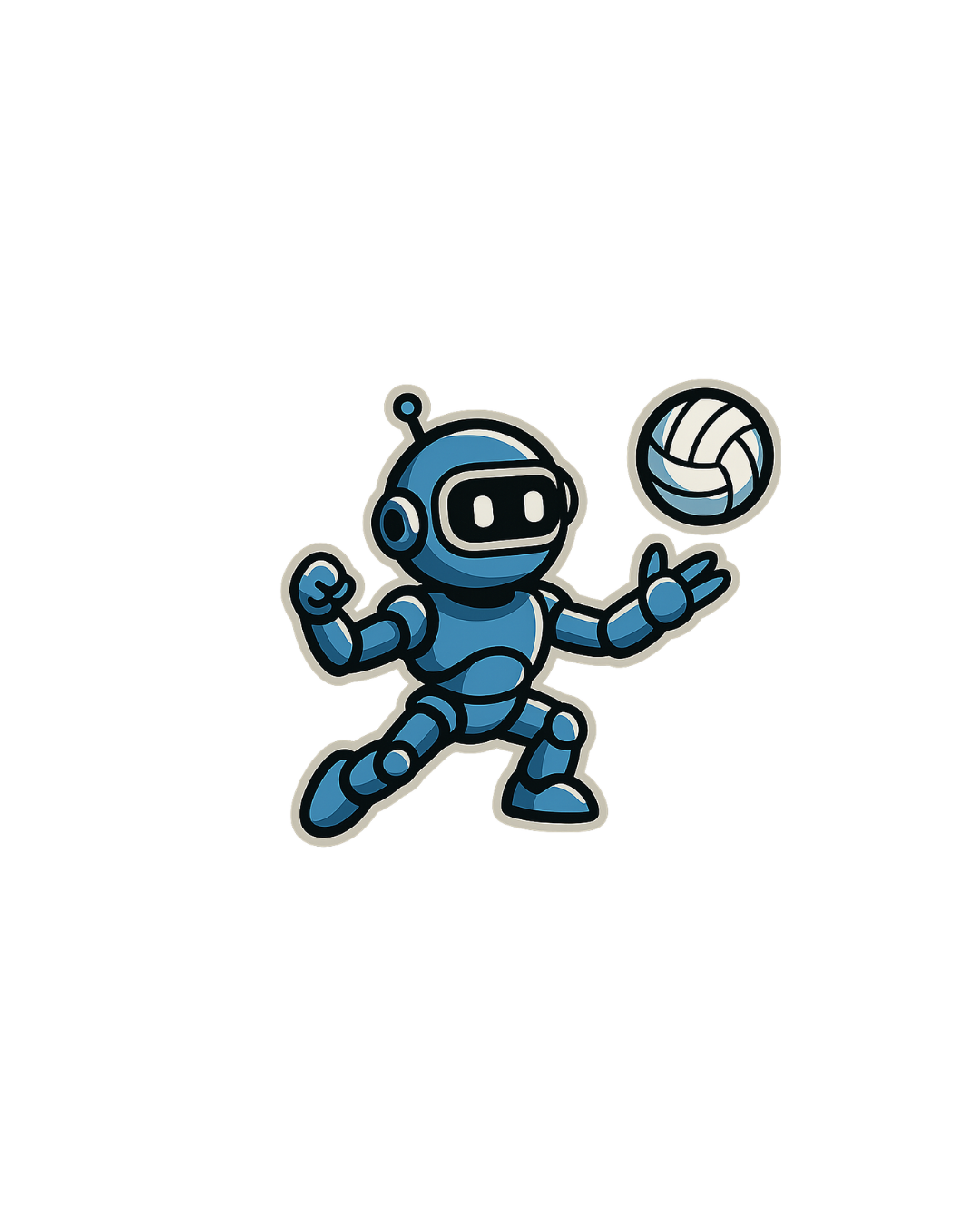 Robo mascot ready to coach